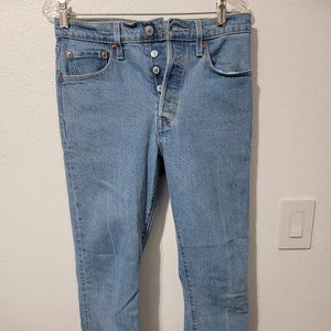 levi 501 s skinny jeans womens 28 in blue